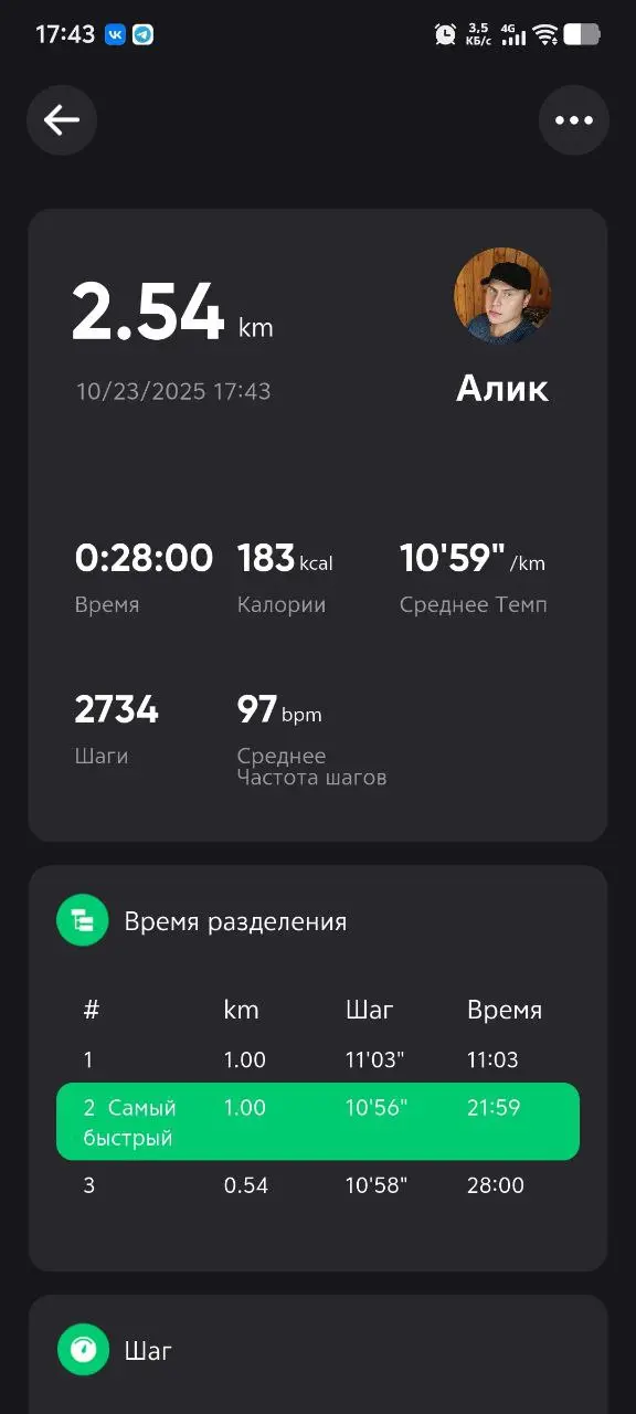 2.5 км. в разном темпе 😅 первый раз так бегал, какие то качели, но было прикольно 😊 | Сетка — социальная сеть от hh.ru