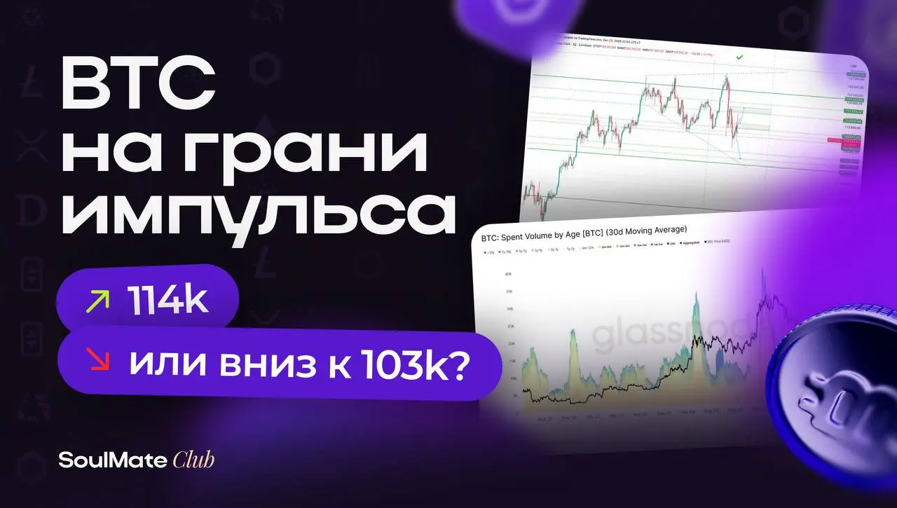 BTC под давлением
После резкого всплеска до 114k биткоин сбавил темп - продавцы удерживают уровень, и пока он остаётся непробитым | Сетка — социальная сеть от hh.ru