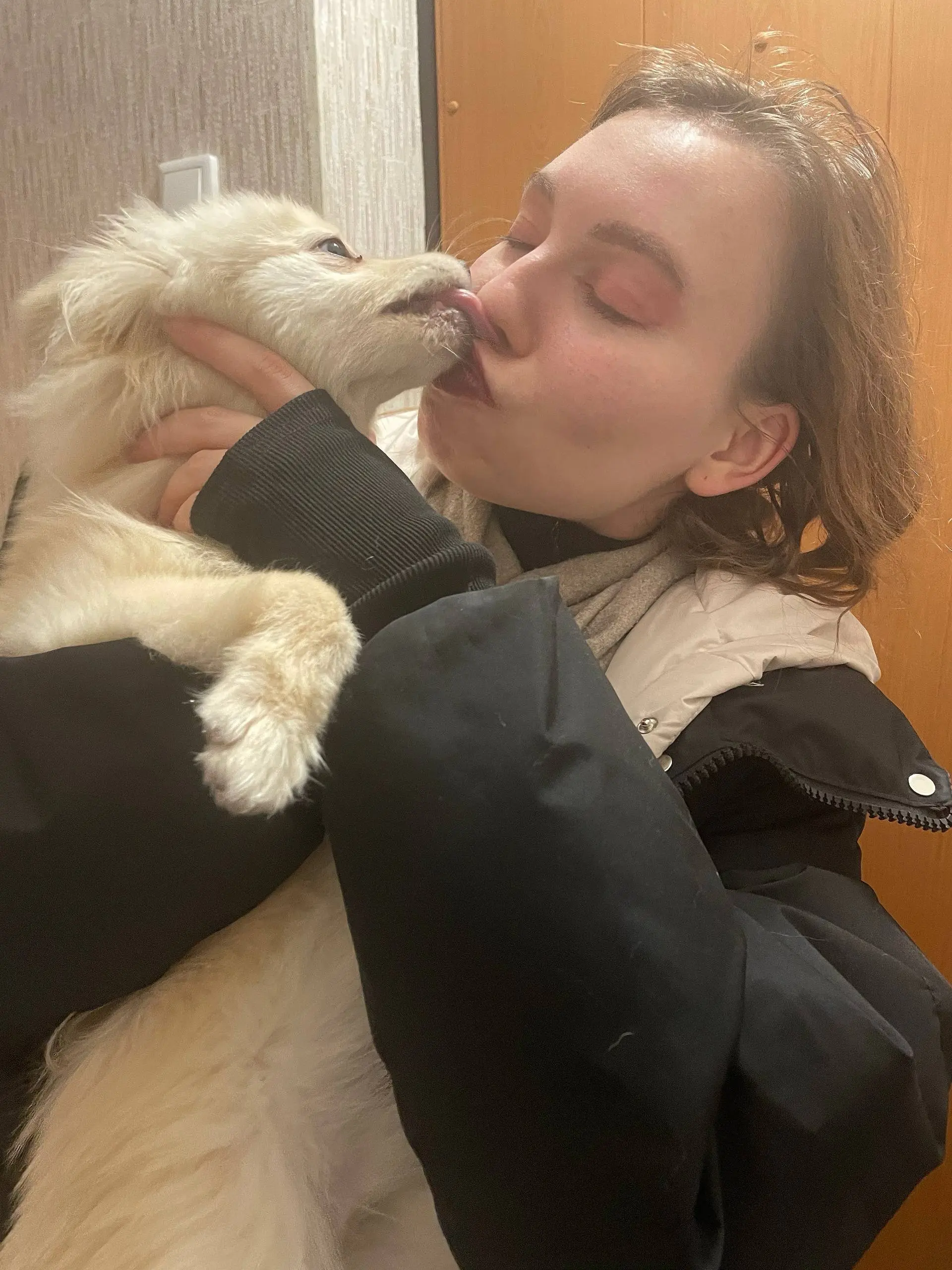 Заезжала к маме мимоходом — мама у нас внештатный сотрудник по передержкам 😁😁
Познакомилась с нашим новым клиентом лично, вот только знакомство Чоки решил начать с французского поцелуя, а затем вылиза... | Сетка — социальная сеть от hh.ru