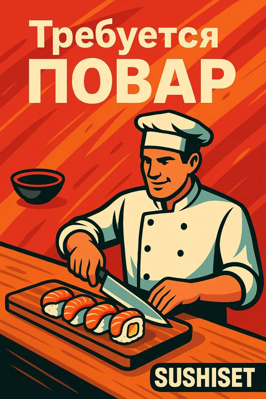 🍣 Требуется повар (Сушисет)
📍 Адрес: Вавилова, 15 (м | Сетка — социальная сеть от hh.ru