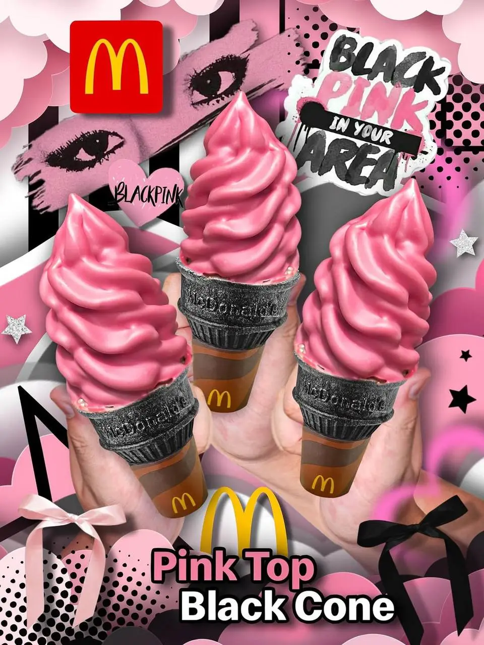 Индонезийский McDonald’s заколлабился с кейпопершами из Black pink и выпустил черно-розовую мороженку | Сетка — социальная сеть от hh.ru
