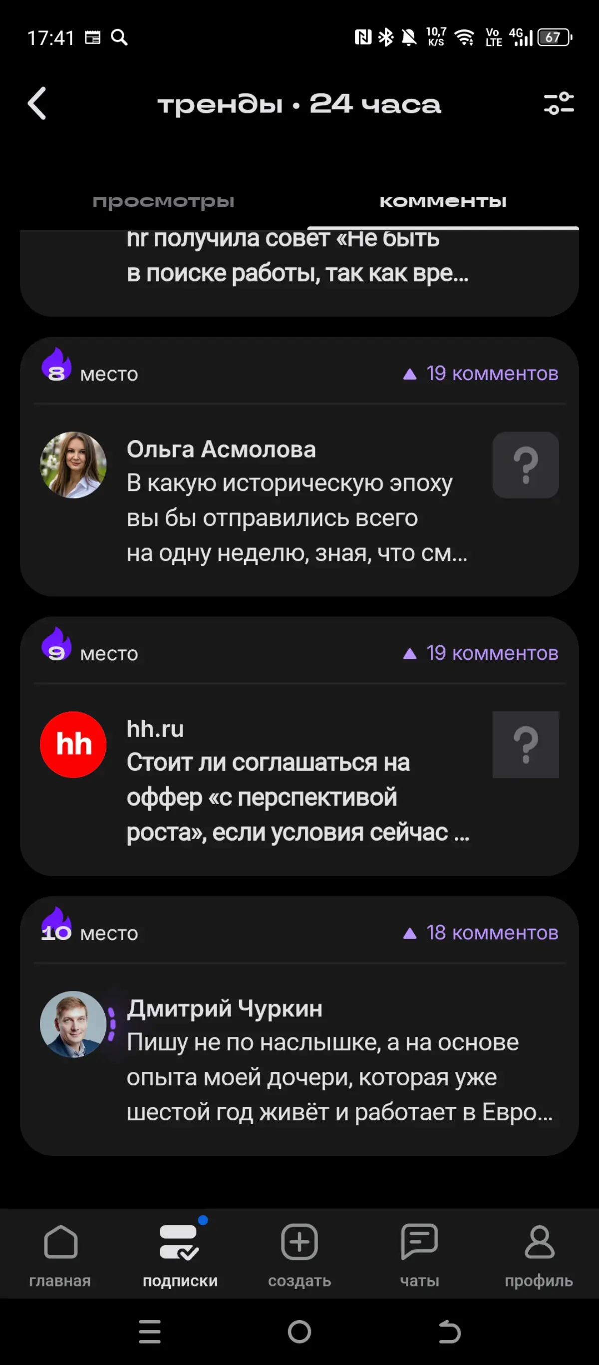 Тренды 24 часа, в Сетке | Сетка — социальная сеть от hh.ru