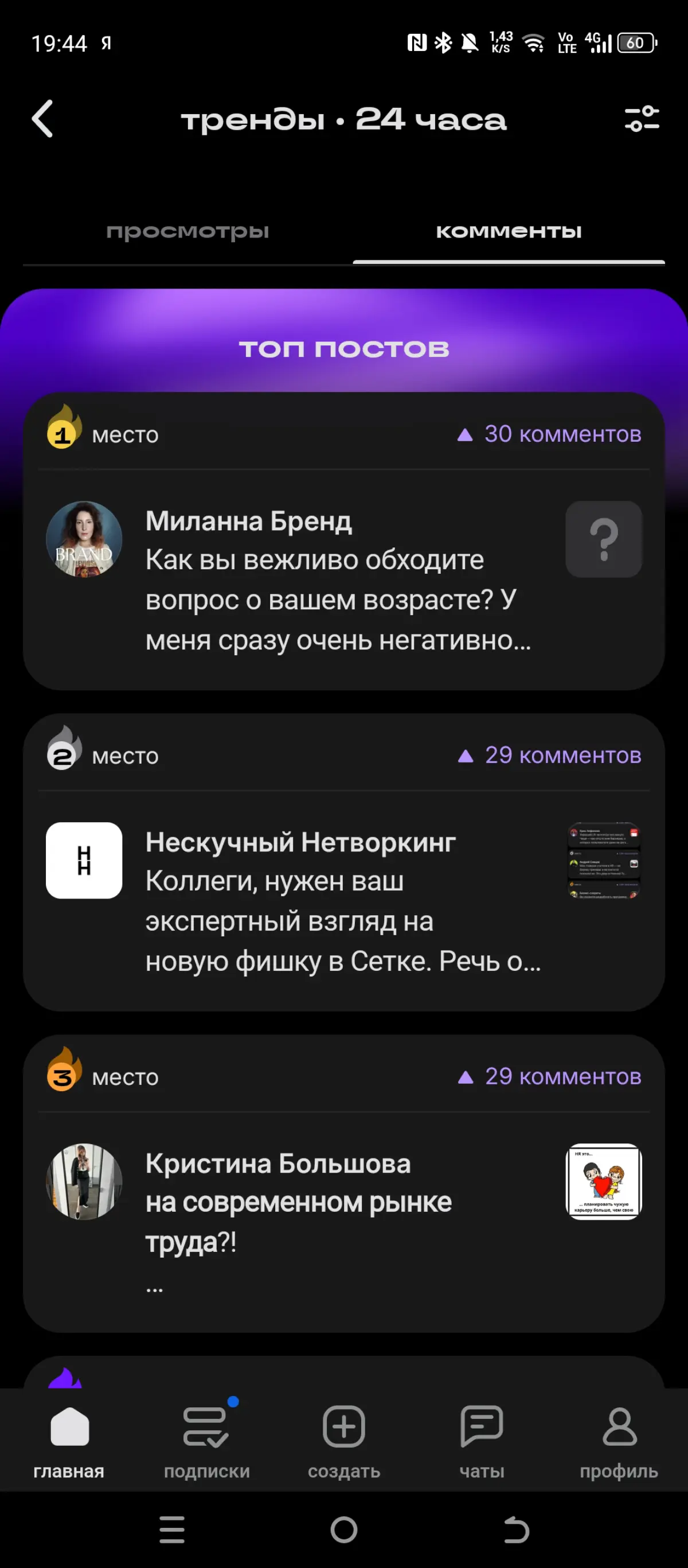 Тренды 24 часа, в Сетке | Сетка — социальная сеть от hh.ru