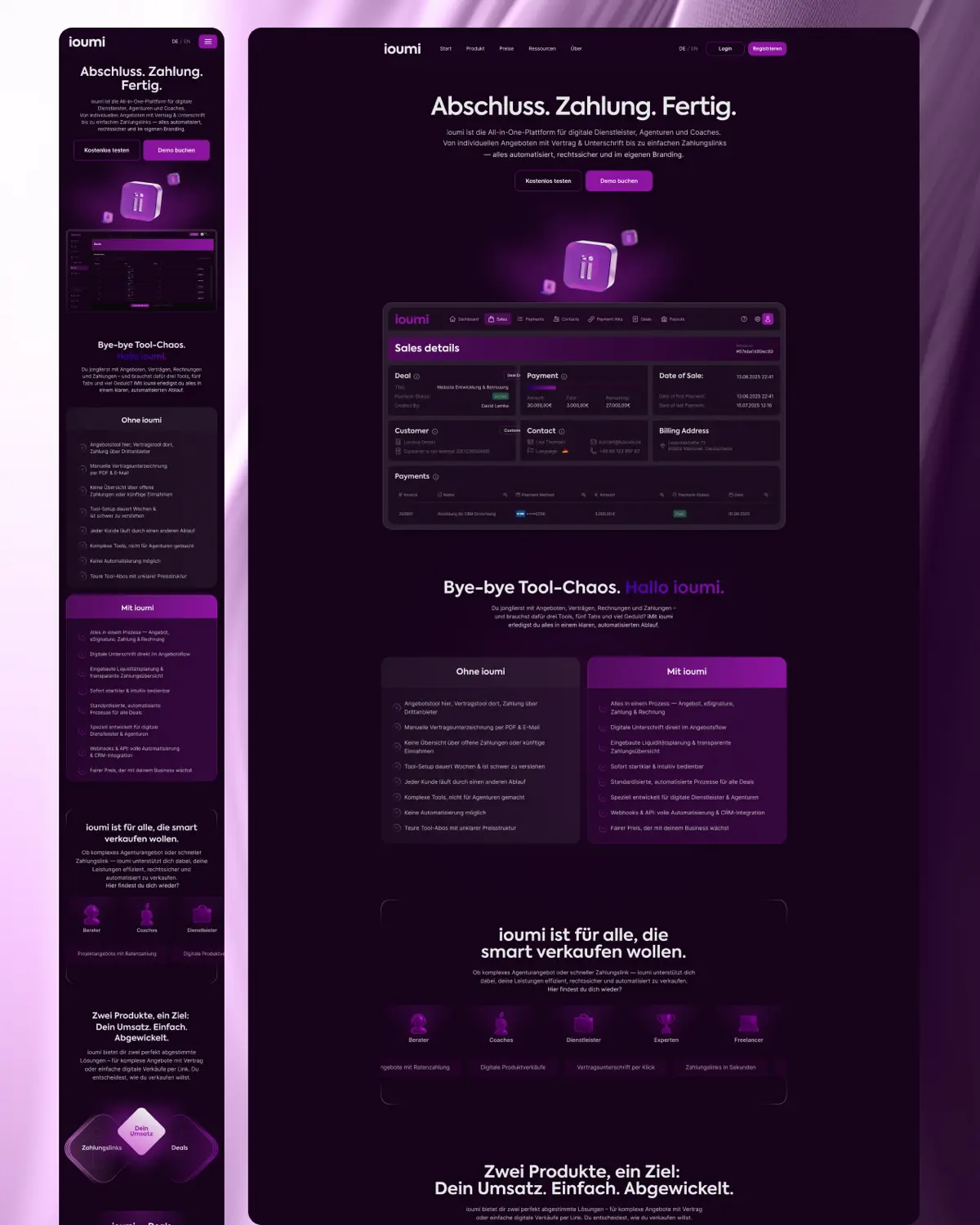 Многостраничный сайт сервиса IOUMI💜 | Сетка — социальная сеть от hh.ru