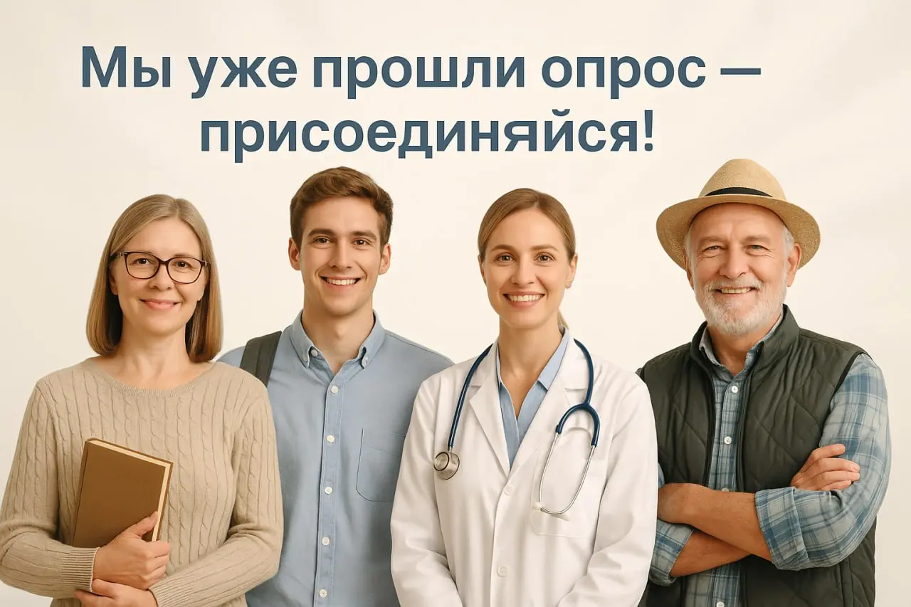 💬Опрос для жителей нашего региона
Приглашаем всех принять участие в опросе, нам важно узнать ваше мнение. Займет всего несколько минут.
Пройти опрос | Сетка — социальная сеть от hh.ru