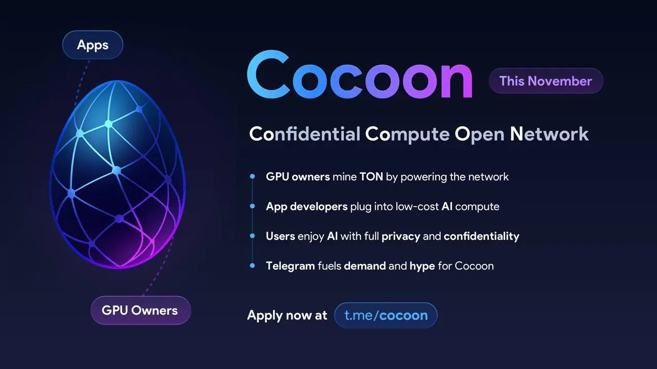 Дуров показал свой @cocoon !
Cocoon создается для безопасного и анонимной работы ИИ с использованием мощностей GPU-майнеров, которые будут получать вознаграждение в криптовалюте Toncoin | Сетка — социальная сеть от hh.ru