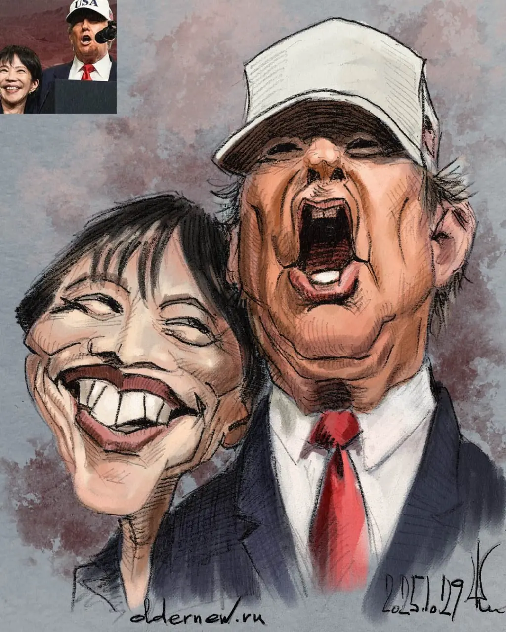 Давненько не рисовал политиков...
Надеюсь, узнаваемы. Но (на всякий случай) в уголочке поместил реф, пройти мимо которого не смог😎😎😎
 | Сетка — социальная сеть от hh.ru