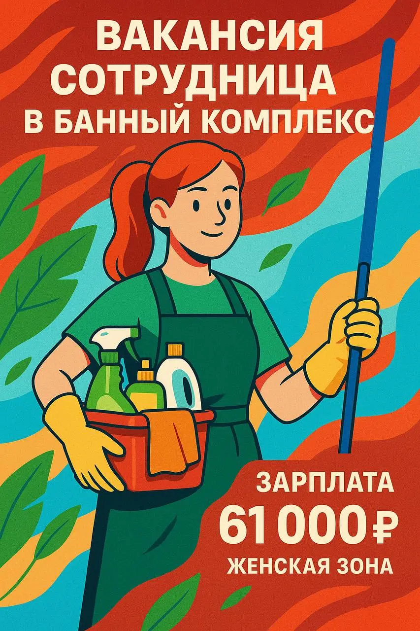 ✨ Вакансия: сотрудница в банный комплекс (женская зона)
Мы ищем ответственную сотрудницу для поддержания идеальной чистоты и уюта 🌿
📍 Адрес: м. Кузнецкий Мост, ул | Сетка — социальная сеть от hh.ru
