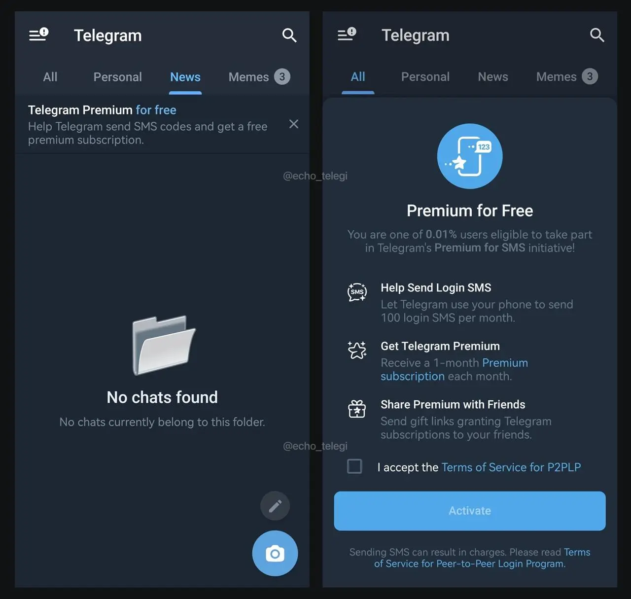 Telegram предлагает бесплатный Premium! 🦸‍♂️
Но с условием – дать свой номер в пользовании для 100 смс-подтверждений для других пользователей | Сетка — социальная сеть от hh.ru