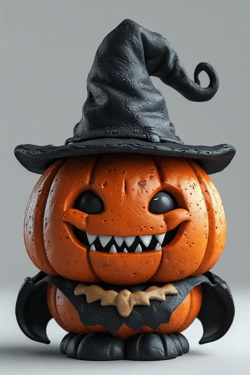 #нейросеть #ai #дизайн #halloween #промт
ЖУТКАЯ ТЫКВА/3D ЭМОДЖИ🎃
Промт
3d jack-o-lantern with sharp teeth, black witch hat, gothic toy clay halloween style, white background | Сетка — социальная сеть от hh.ru