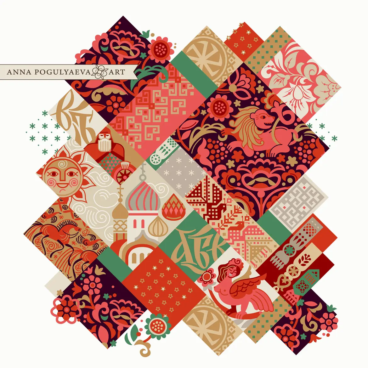 Векторная иллюстрация по мотивам лоскутного шитья | Сетка — социальная сеть от hh.ru