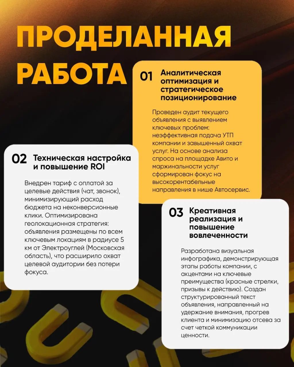 🔘🔘🔘🔘
Кейсы лучше всего показывают результаты нашей работы!
Как сделать из Авито основной трафик канал в нише автосервиса и автозапчастей— расскажу в этом кейсе!
Как мы превратили скромный бюджет в мощ... | Сетка — социальная сеть от hh.ru