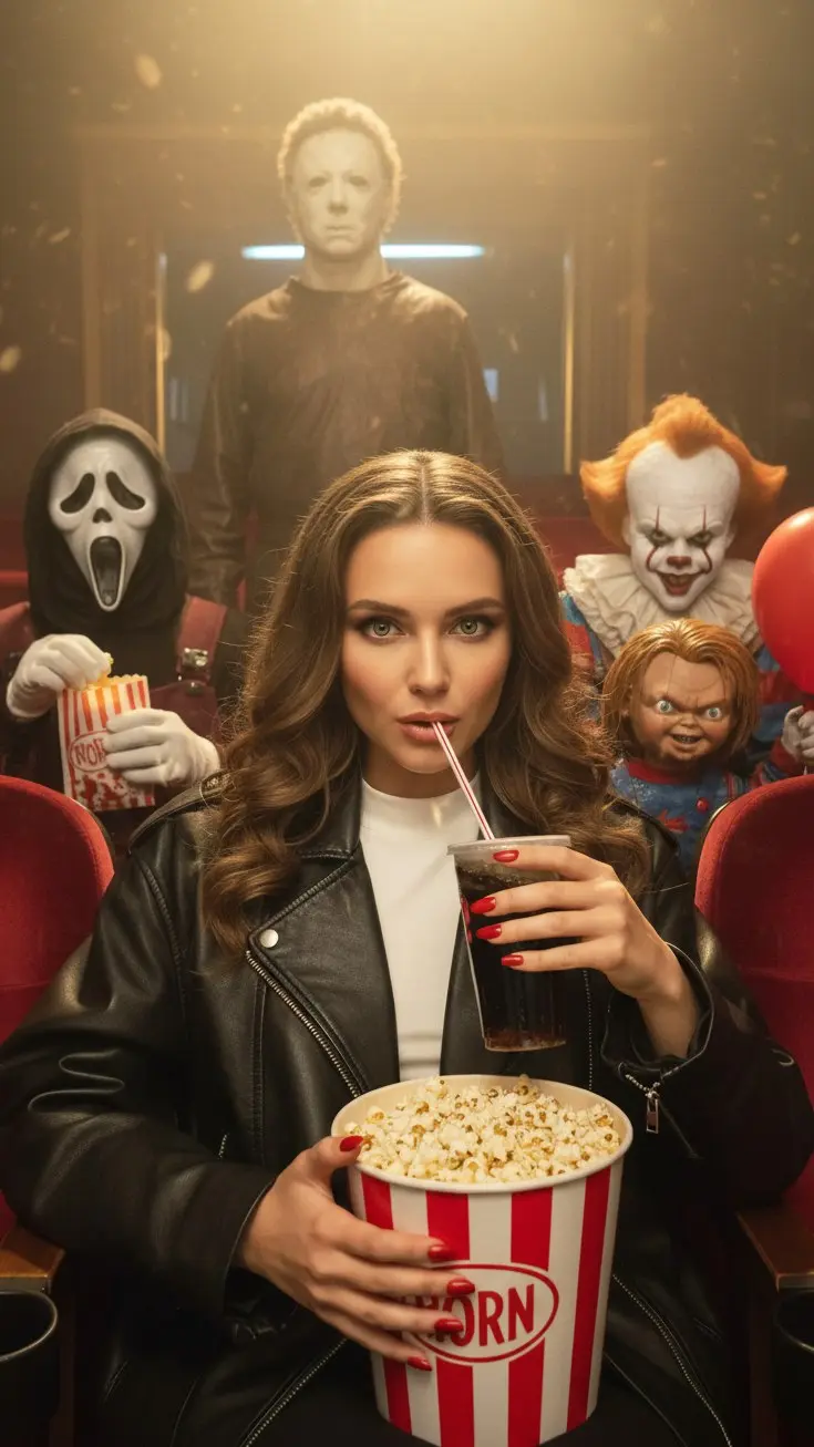 🎃 Ну что, вот и конец октября! 😏  
🎉С Хэллоуином!🎃🎃🎃  

Этот месяц я завершаю немного "устрашающим" фотосетом — нейрофотосессией в стиле ретро-хоррор,  
где я оказалась внутри фильма ужасов | Сетка — социальная сеть от hh.ru