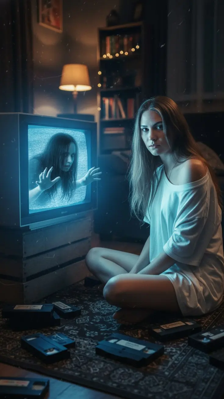 🎃 Ну что, вот и конец октября! 😏  
🎉С Хэллоуином!🎃🎃🎃  

Этот месяц я завершаю немного "устрашающим" фотосетом — нейрофотосессией в стиле ретро-хоррор,  
где я оказалась внутри фильма ужасов | Сетка — социальная сеть от hh.ru