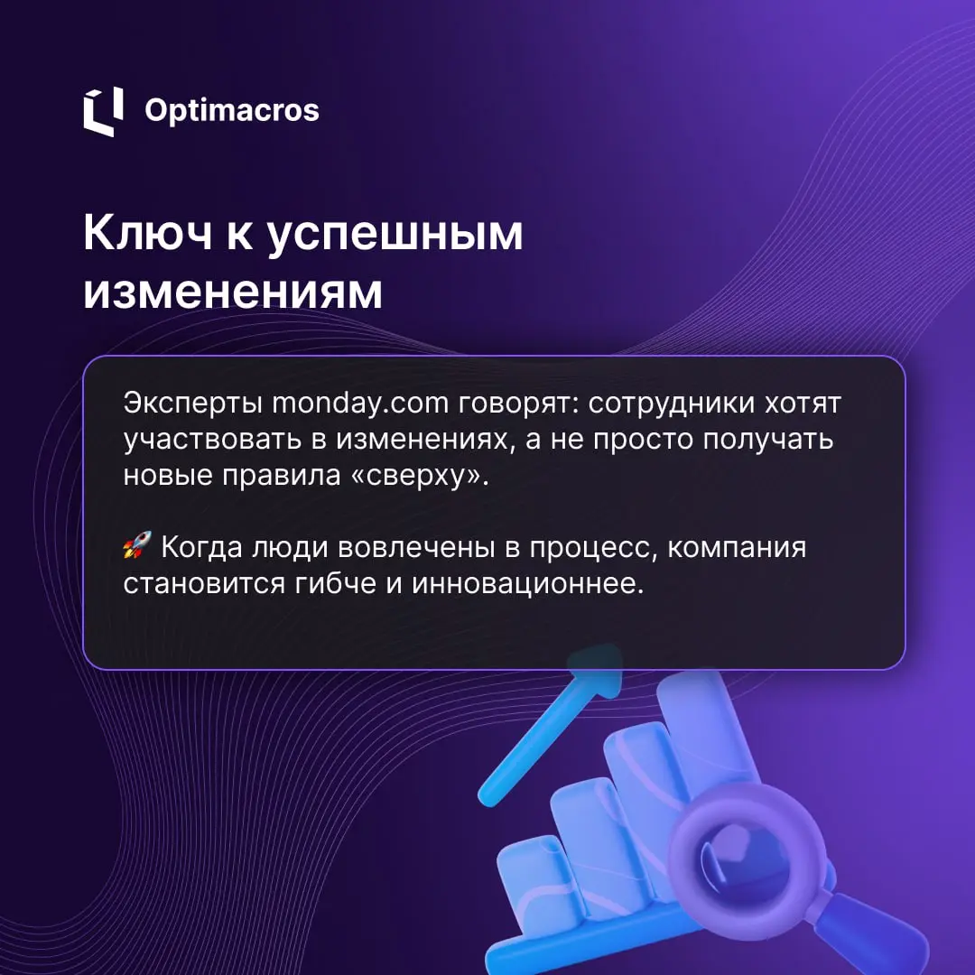 📊 Исследование от monday показало, что сотрудники и руководство видят управление изменениями по-разному | Сетка — социальная сеть от hh.ru