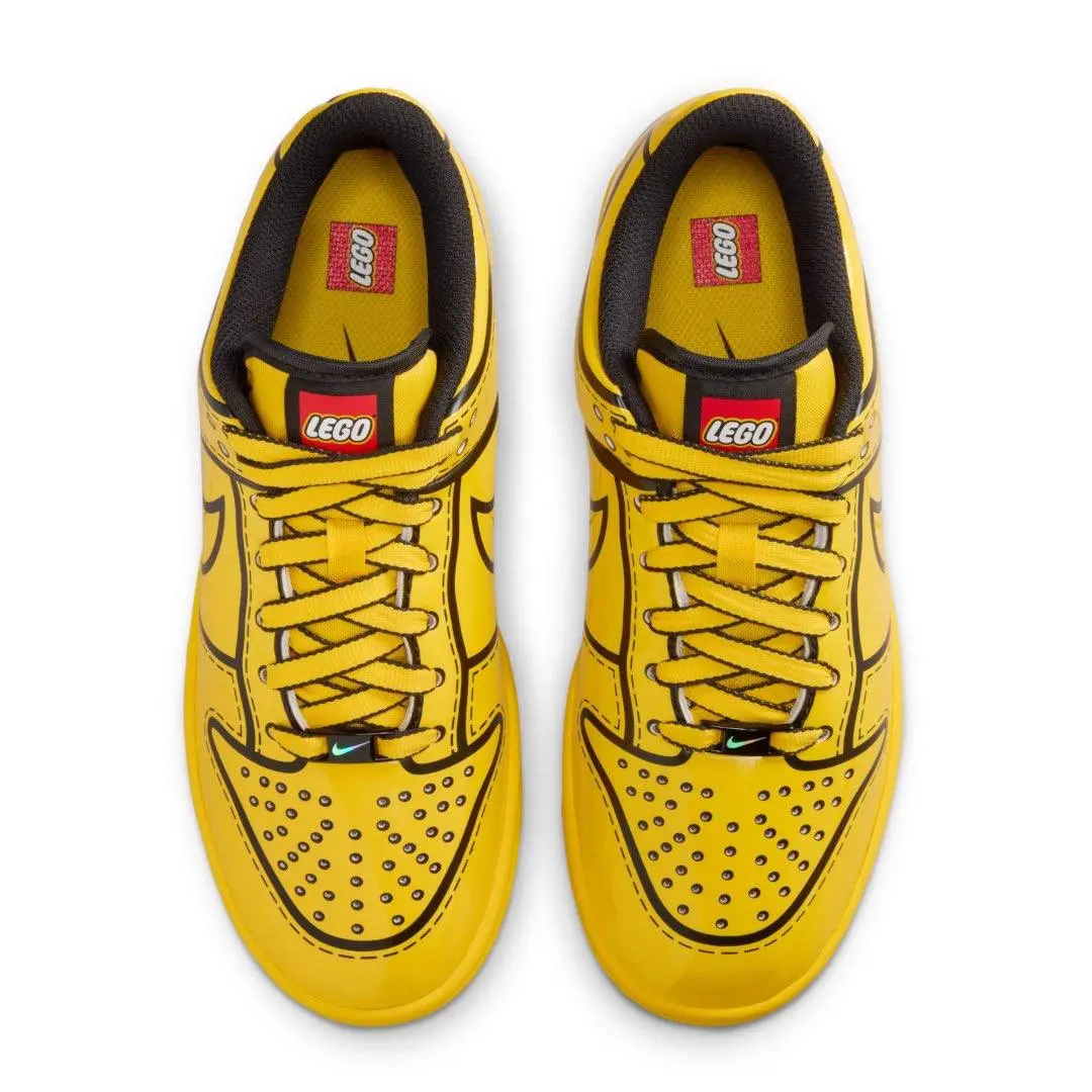 Nike x LEGO — вышел коллаб мечты детства. Модель Dunk Low пересобрали в жёлтом цвете с черными мультяшными обводками: всё в духе легендарных конструкторов | Сетка — социальная сеть от hh.ru