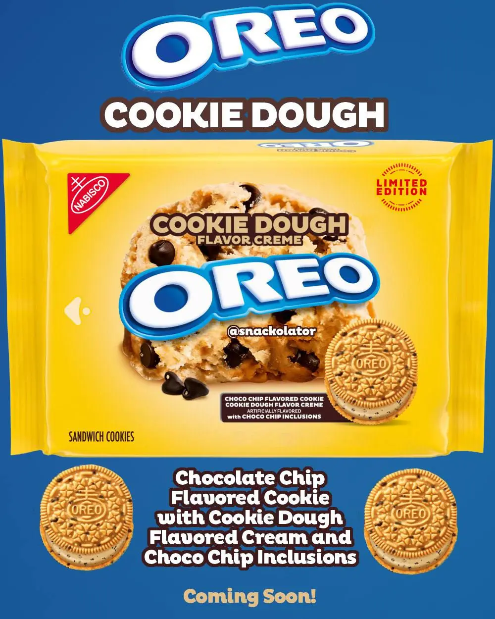 О, Oreo со вкусом ТЕСТА ДЛЯ ПЕЧЕНЬЯ скоро появится за границей. Сами печеньки-основы будут «золотыми» с шоколадной крошкой, а мягкая начинка сливочная и со вкусом теста с шоколадными чипами | Сетка — социальная сеть от hh.ru