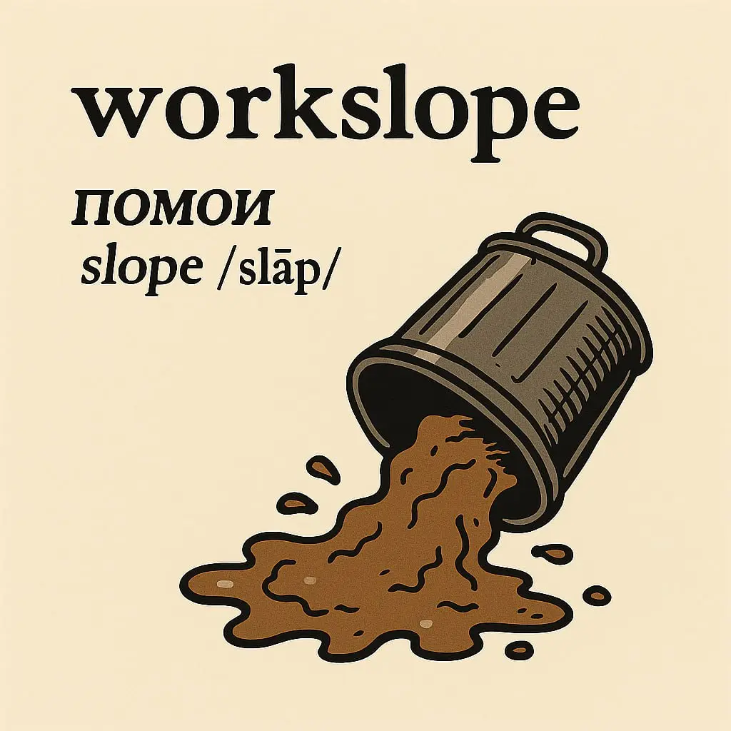 Workslope - услышал недавно новый термин. По смыслу можно перевести как что-то типа "помои из сделанной работы". Идеально описывает то, с чем приходится сталкиваться в последнее время | Сетка — социальная сеть от hh.ru