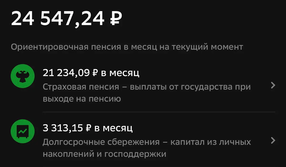 ⁉️ Кто-то ждёт пенсию и надеется на нее?
Снова задалась вопросом о пенсии, решила посмотреть мои изменения за 2 года. О ней я впервые написала здесь, и изменения можно увидеть, радует | Сетка — социальная сеть от hh.ru