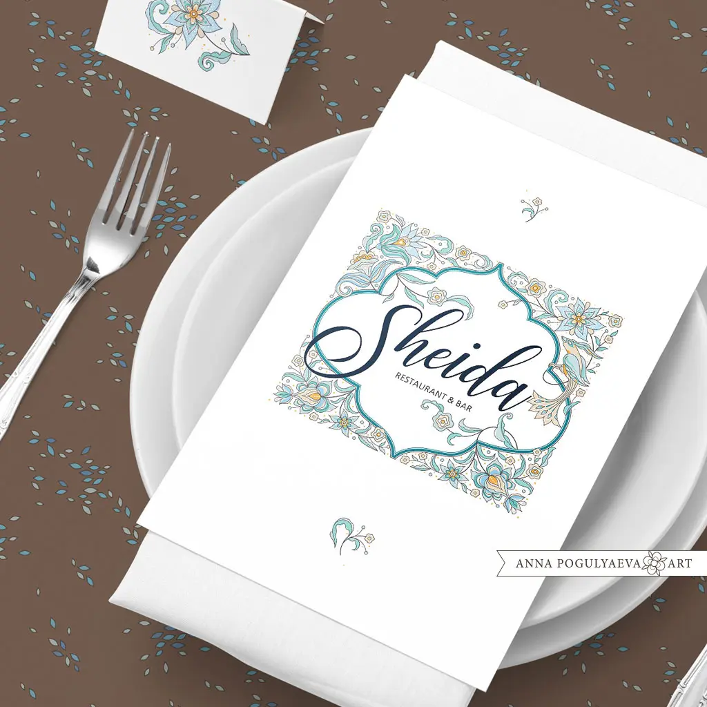 Логотип и принты в восточном стиле. Векторная иллюстрация | Сетка — социальная сеть от hh.ru