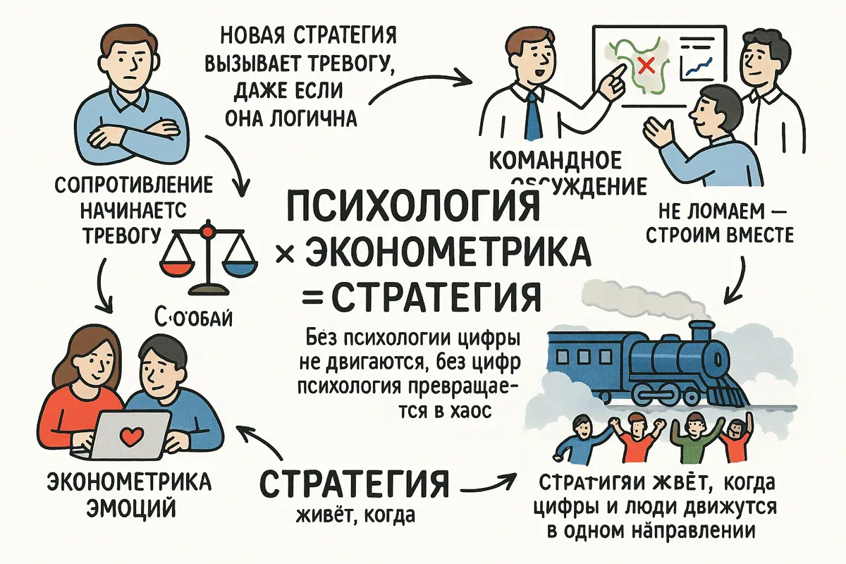 🌉 Глава 2. Психология стратегий: как люди рушат или спасают логистику
Стратегия редко падает от внешних факторов.
Она погибает внутри — там, где люди не готовы принять новое | Сетка — социальная сеть от hh.ru