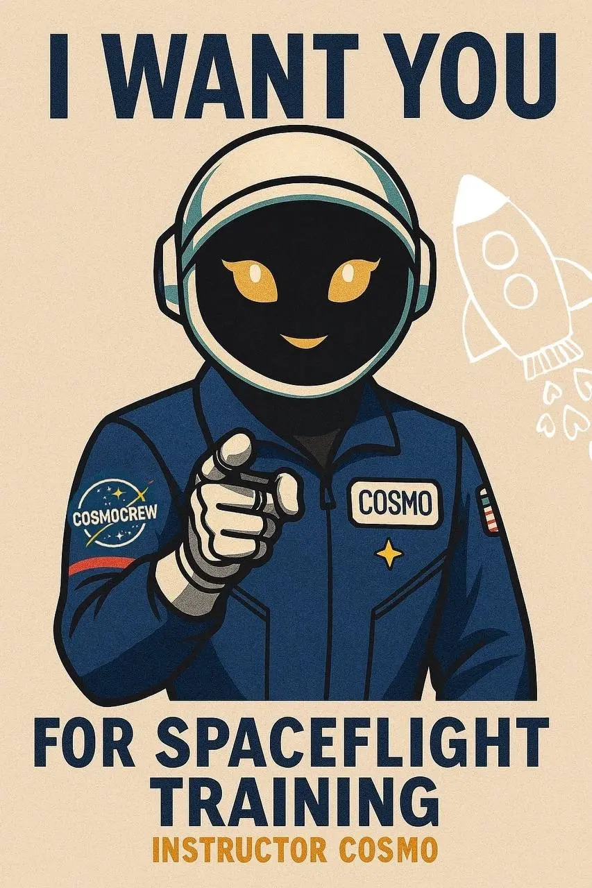 Эпизод 1: "ПРИВЕТ, ПИЛОТ!”
ОТ /START ДО ОРБИТЫ
COSMO✨
Энакомьтесь, это Cosmo✨ - инструктор по космическому программированию | Сетка — социальная сеть от hh.ru