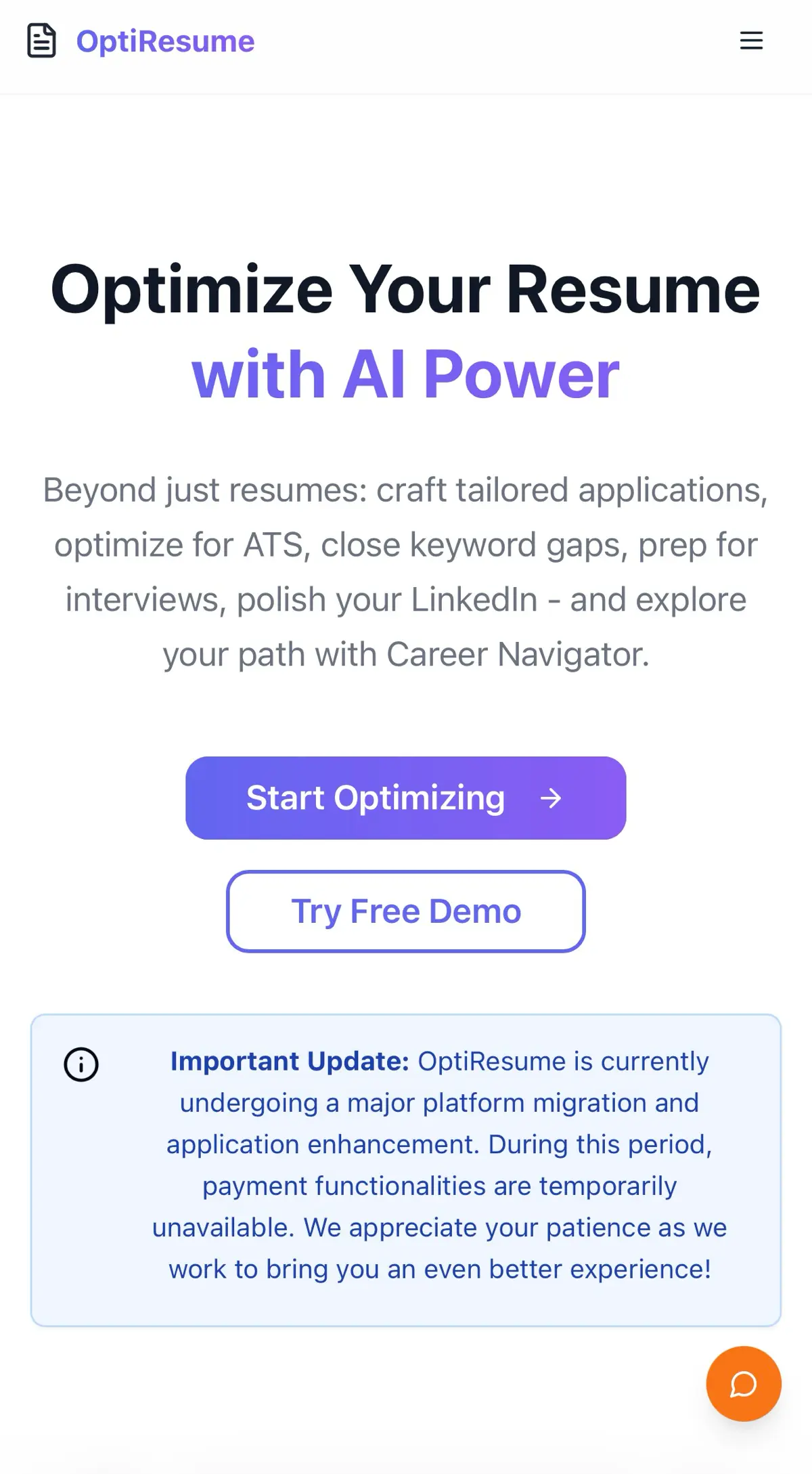 Оптимизация продолжается!
Решил немного преобразовать OptiResume.online - улучшить существующие функции и добавить новые возможности | Сетка — социальная сеть от hh.ru