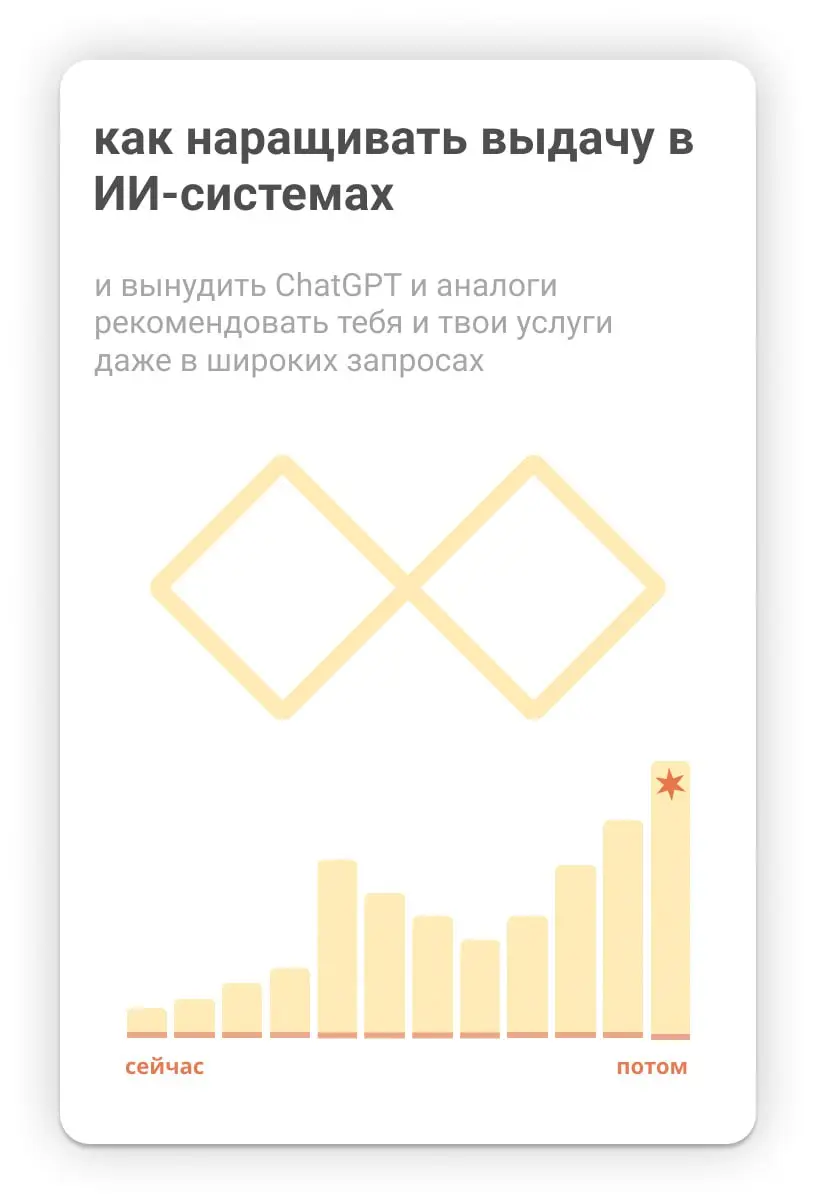 😥 Что делать, чтобы вас нашли в ChatGPT 3.0
Друзья, подготовил ГАЙД-ИНСТРУКЦИЮ. Прямо копируй и делай. Делай и копируй. Можно просто копировать и не делать (ощущения — как будто сделал) | Сетка — социальная сеть от hh.ru