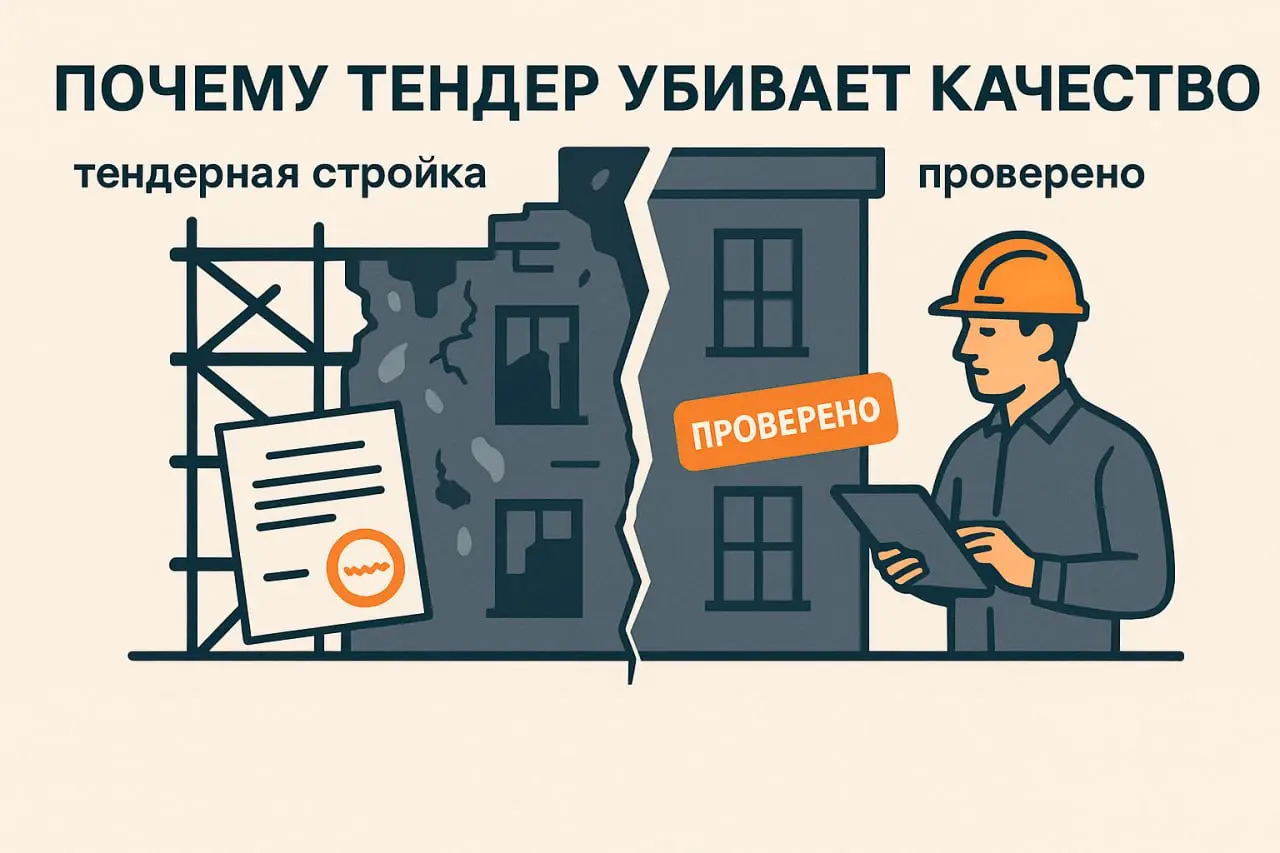 💣 Почему тендер убивает качество
💬 Дешёвый подрядчик не виноват. Виноват заказчик, который платит за объём, а не за результат.
Я не философ и не гуру стройки | Сетка — социальная сеть от hh.ru