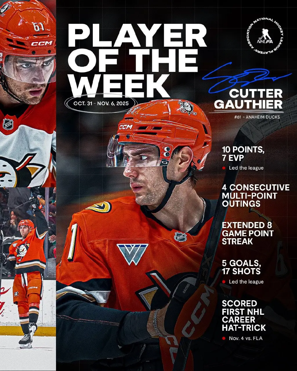 🦆 Игрок недели по мнению профсоюза игроков НХЛ — Каттер Готье
Заслуги на ваших экранах.
Стоит напомнить, что его меняли на Джейми Драйсдейла, потому что Каттер не хотел играть в «Флаерс» | Сетка — социальная сеть от hh.ru