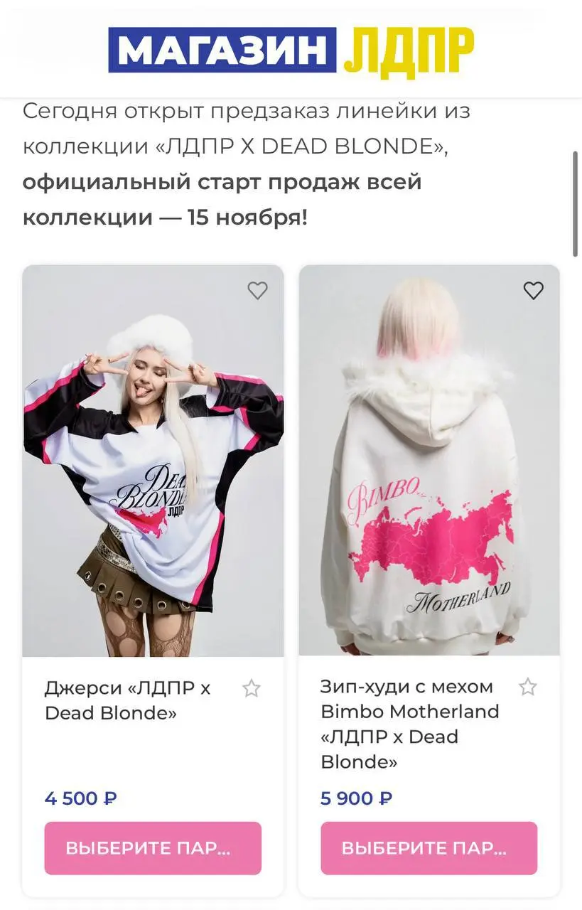 ЛДПР выпустила бимбо-свага коллекцию одежды. @bankrollo | Сетка — социальная сеть от hh.ru