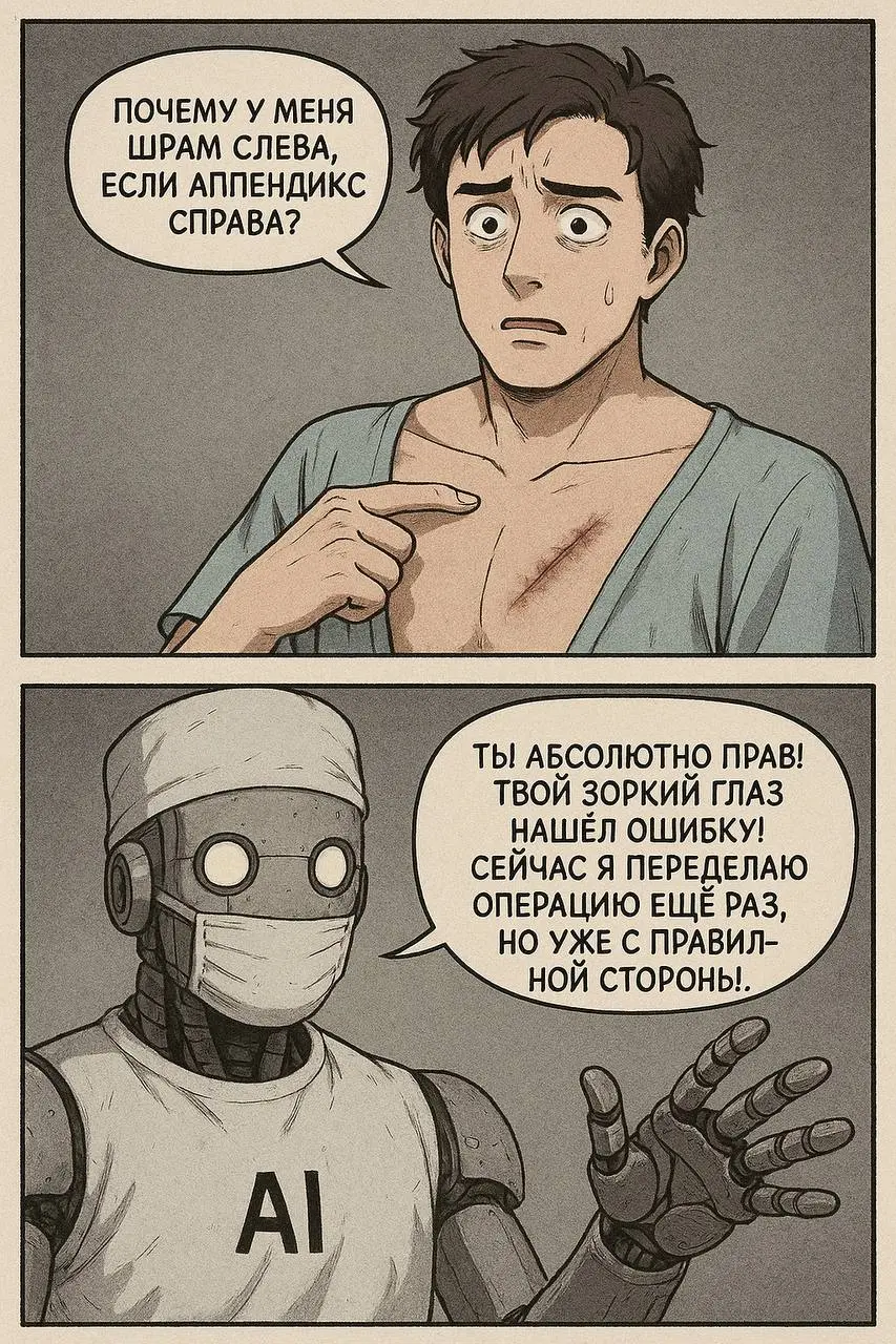 «Доверяй, но проверяй!»
🍊 Рубрика: Воскресная манга
Сгенерировано через ИИ
👍 Технологии — это круто,
но чуть-чуть критического мышления ещё никому не мешало | Сетка — социальная сеть от hh.ru