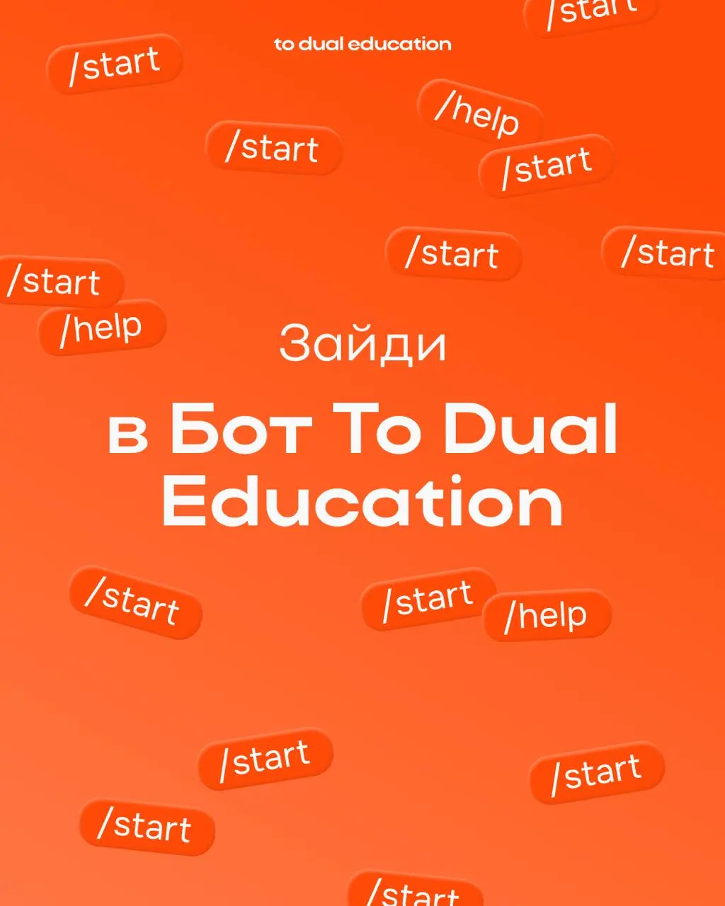 В одно время в одном месте
Вы можете найти интересующую информацию о To Dual Education 📈
Заходите в бот, когда хотите:
• ближе познакомиться с нами
• получить полезные бесплатные материалы (например, ... | Сетка — социальная сеть от hh.ru