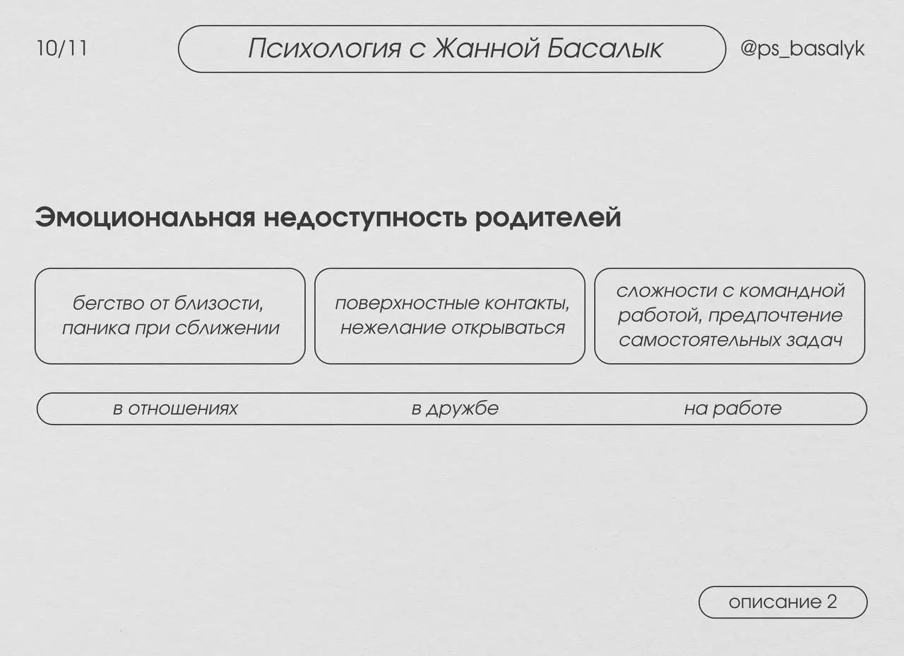 Как работает травма привязанности?
/ описаны 3 сценария за исключением надежного типа
Ваш мозг в детстве выработал стратегию выживания в той эмоциональной среде, где вы росли | Сетка — социальная сеть от hh.ru