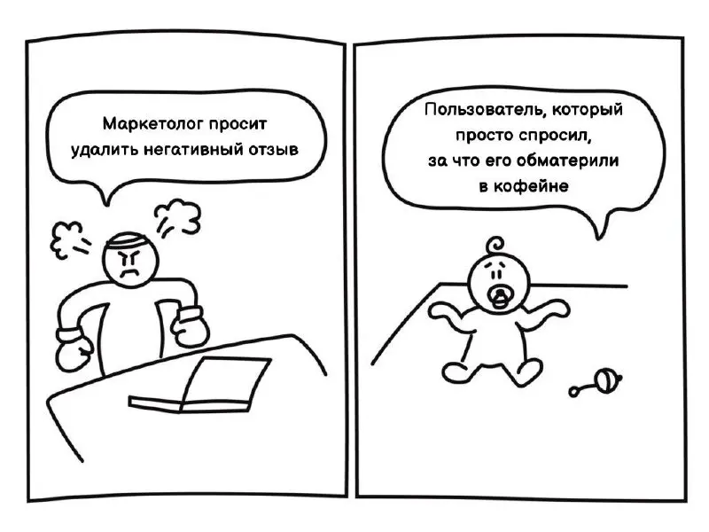 Как отзыв может стоить вам клиента (и как этого избежать)
– Спасибо за ваш отзыв! Ваше мнение очень важно для нас.
– А вы вообще читали, что я написал?. | Сетка — социальная сеть от hh.ru