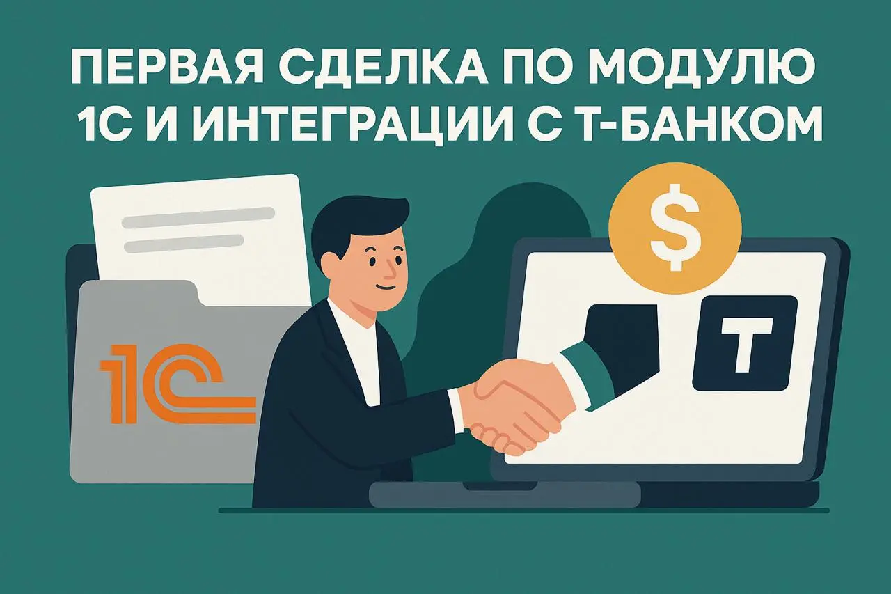 Первая сделка по модулю 1С и интеграции с Т-Банком (1 минута на чтение)
Сегодня прошла первая сделка по нашему модулю 1С — интеграции с Т-Банком через рабочее место кассира | Сетка — социальная сеть от hh.ru