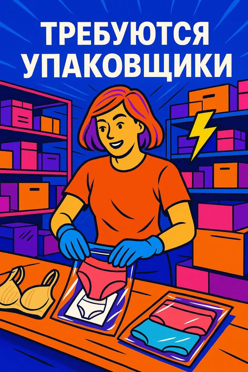 🧺 ТРЕБУЮТСЯ УПАКОВЩИКИ !
📦 Работа с текстилем: нижнее бельё, трусы | Сетка — социальная сеть от hh.ru