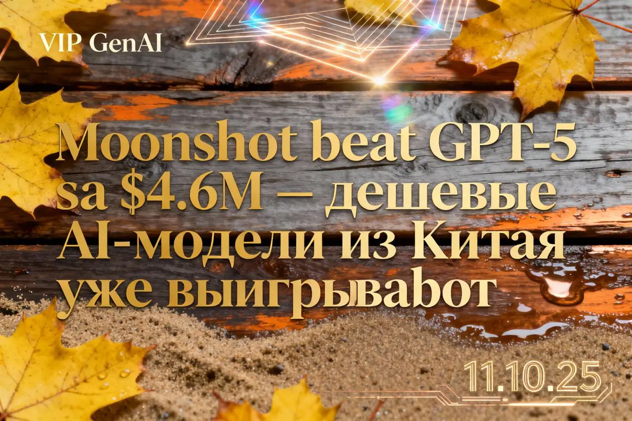 Moonshot выпустил Kimi K2 Thinking — дешевую альтернативу GPT-5
Китайский стартап потратил всего $4.6M на обучение модели, которая теперь превосходит OpenAI's GPT-5 и Claude Sonnet 4 | Сетка — социальная сеть от hh.ru