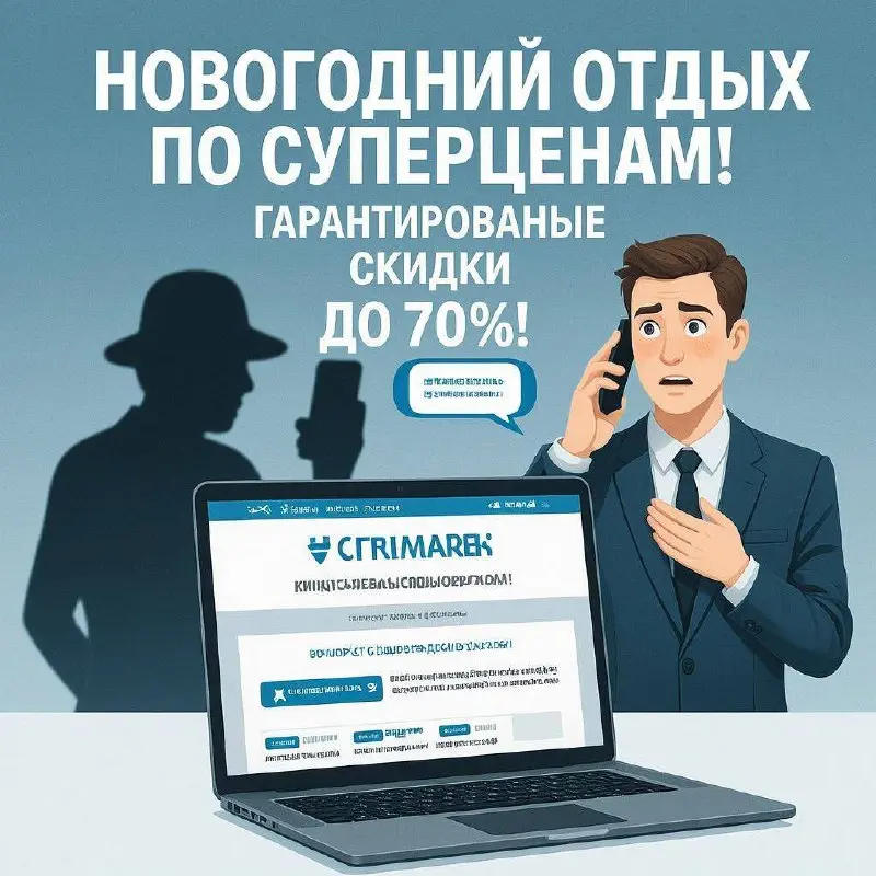 Аферисты обманывают россиян, продавая поддельные новогодние путешествия. Преступники копируют известные туристические веб-сайты и заманивают клиентов привлекательными скидками на путевки | Сетка — социальная сеть от hh.ru
