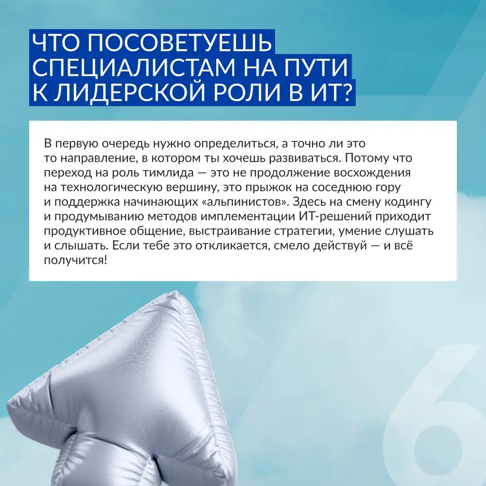 Тимлид — это больше, чем лучший специалист в своём деле. Это и менеджер, и настоящий лидер, который умеет вести за собой команды, достигать общих целей и демонстрировать результат | Сетка — социальная сеть от hh.ru