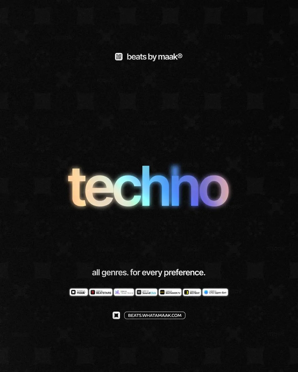 🎵#lot — «Techno биты» ╳ от maak®
ℹ️ В нашем каталоге более 400 различных аранжировок, в самых популярных жанрах, на любой вкус и предпочтения | Сетка — социальная сеть от hh.ru