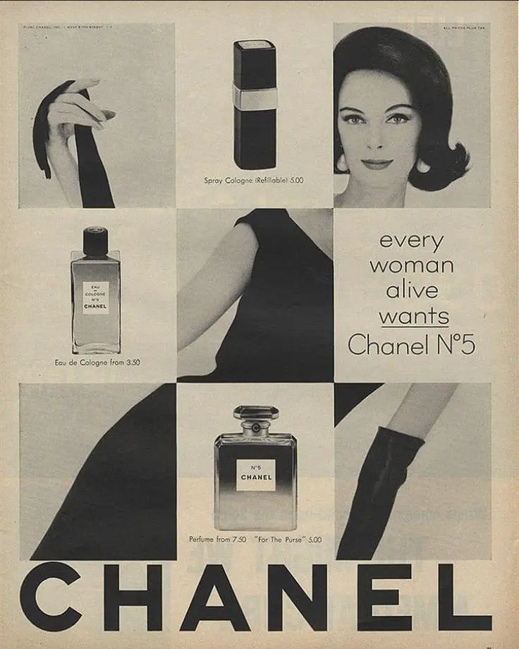 Ретро-реклама от Chanel ❤️  
#ностальгия #реклама #продвижение #Chanel | Сетка — социальная сеть от hh.ru