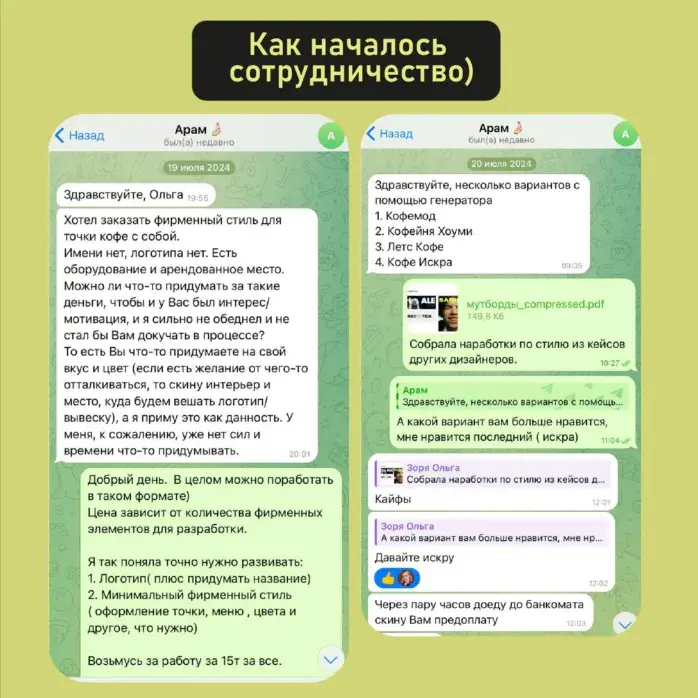 Кейс: Дизайн фирменного стиля для кофейни навынос | Сетка — социальная сеть от hh.ru