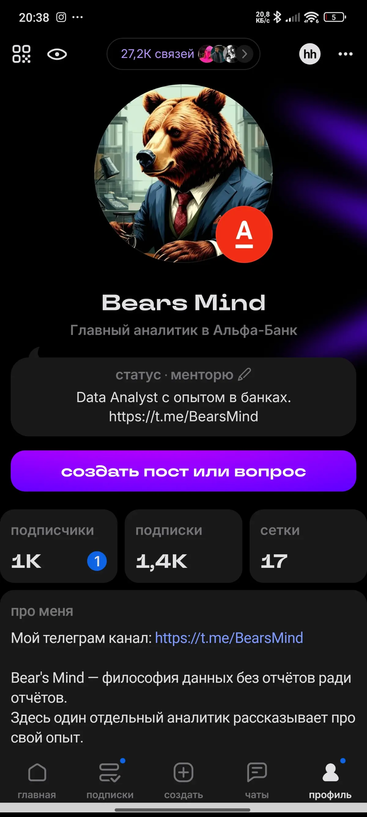 1к подписчиков 🎉 | Сетка — социальная сеть от hh.ru