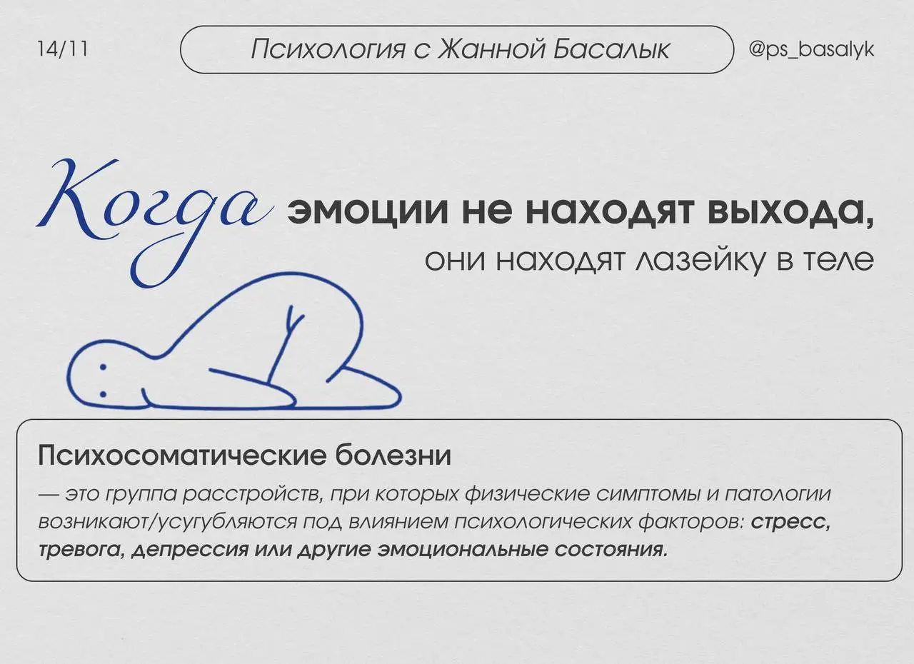 Когда эмоции не находят выхода, они находят лазейку в теле.
Вы заходите в кабинет — и в горле встает ком. Перед сложным разговором — схватывает живот так, что не разогнуться | Сетка — социальная сеть от hh.ru