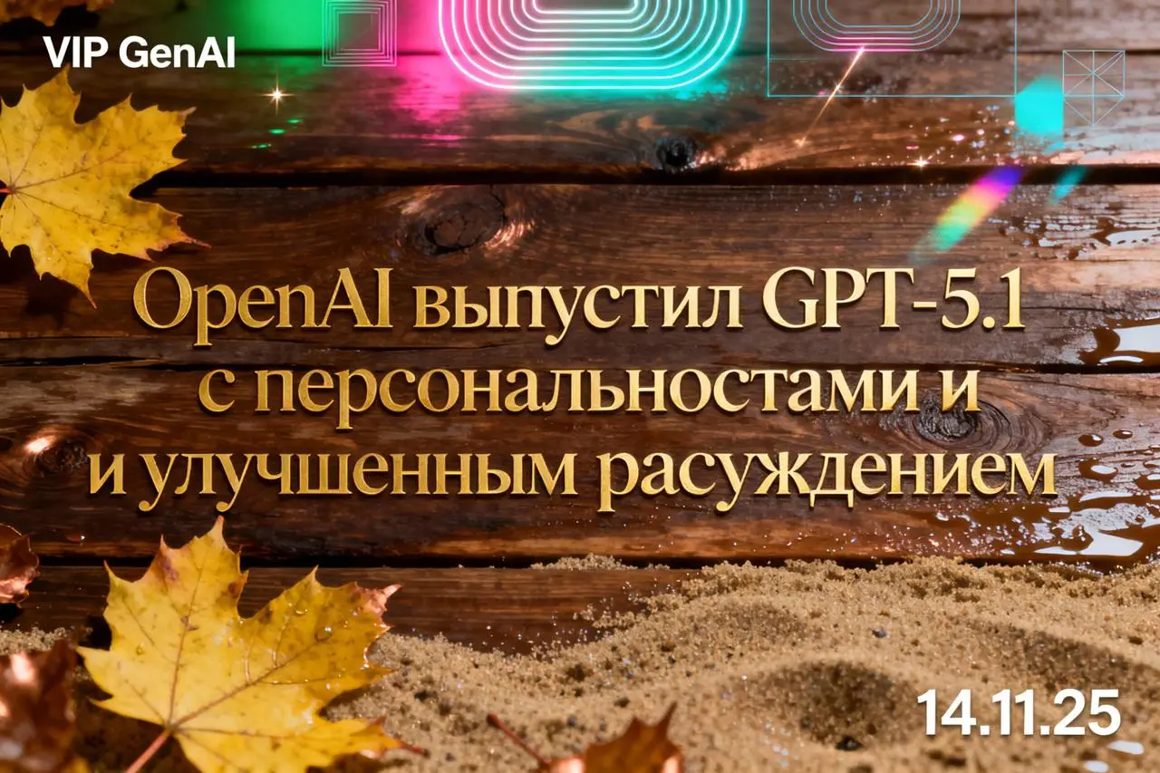 OpenAI запустил GPT-5.1 Instant и GPT-5.1 Thinking — теплее, понятнее, лучше рассуждает
OpenAI представила две новые версии: GPT-5.1 Instant (быстрый) и GPT-5.1 Thinking (глубокий анализ) | Сетка — социальная сеть от hh.ru