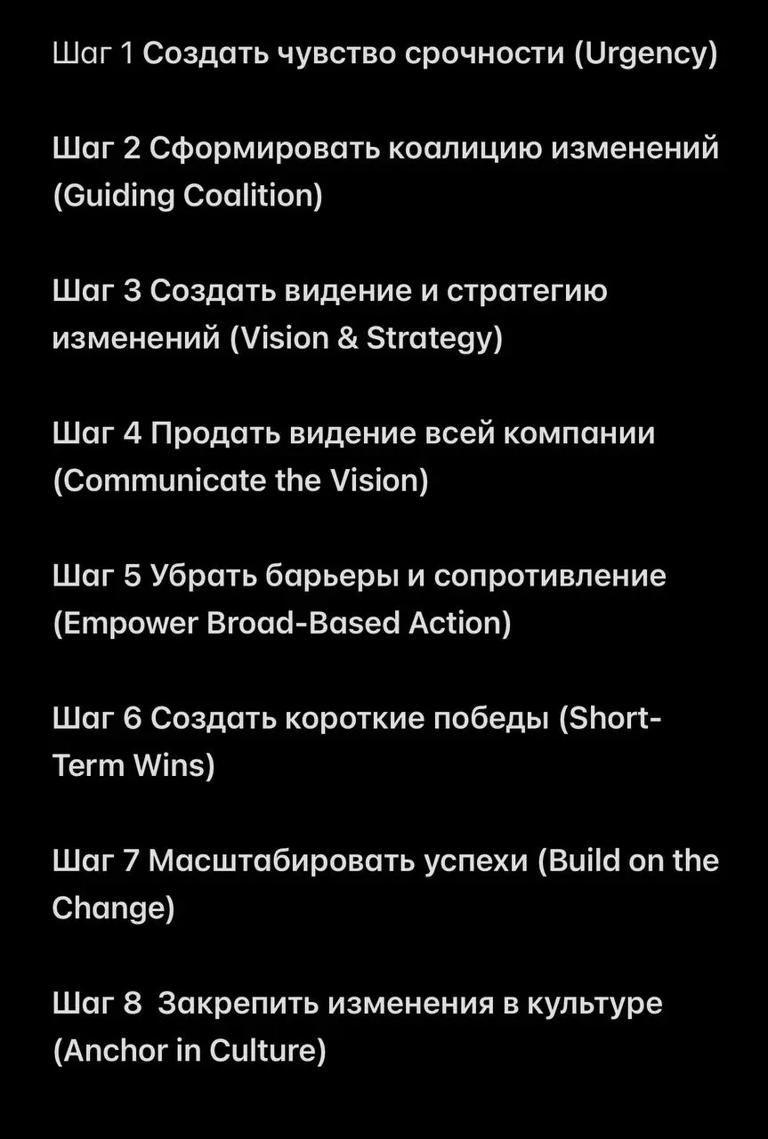 Любые трансформации за 8 шагов или модель Коттера
Как будто бы иногда у меня и, правда, получается делать изменения | Сетка — социальная сеть от hh.ru
