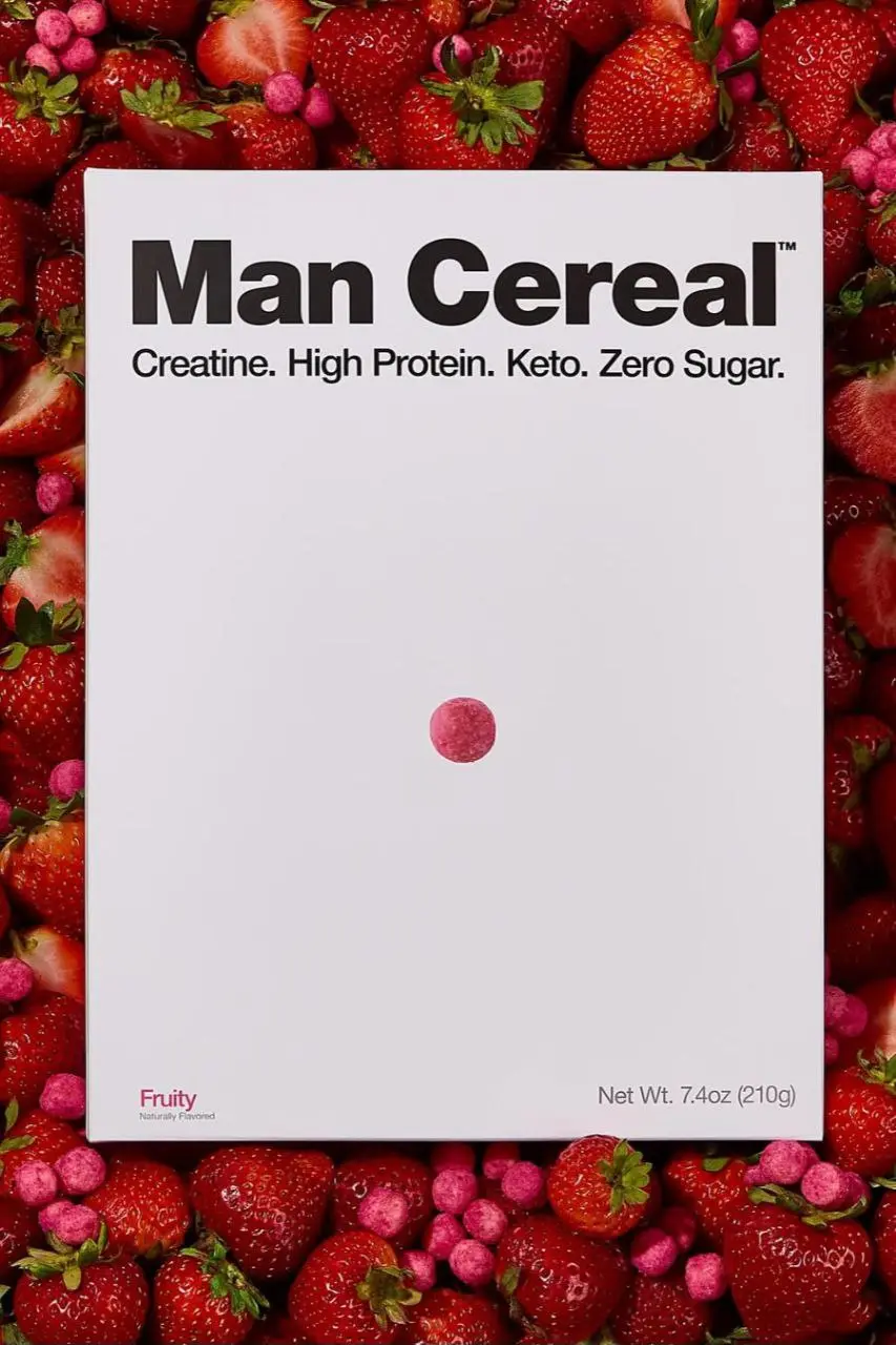 🆕 Новая неделя = новый бренд 
Согласитесь, белая упаковка с минимумом чёрного текста и фудзоной в виде точечки выглядит очень непривычно! 
Man Cereal – это «мужские» хлопья с креатином и высоким содер... | Сетка — социальная сеть от hh.ru