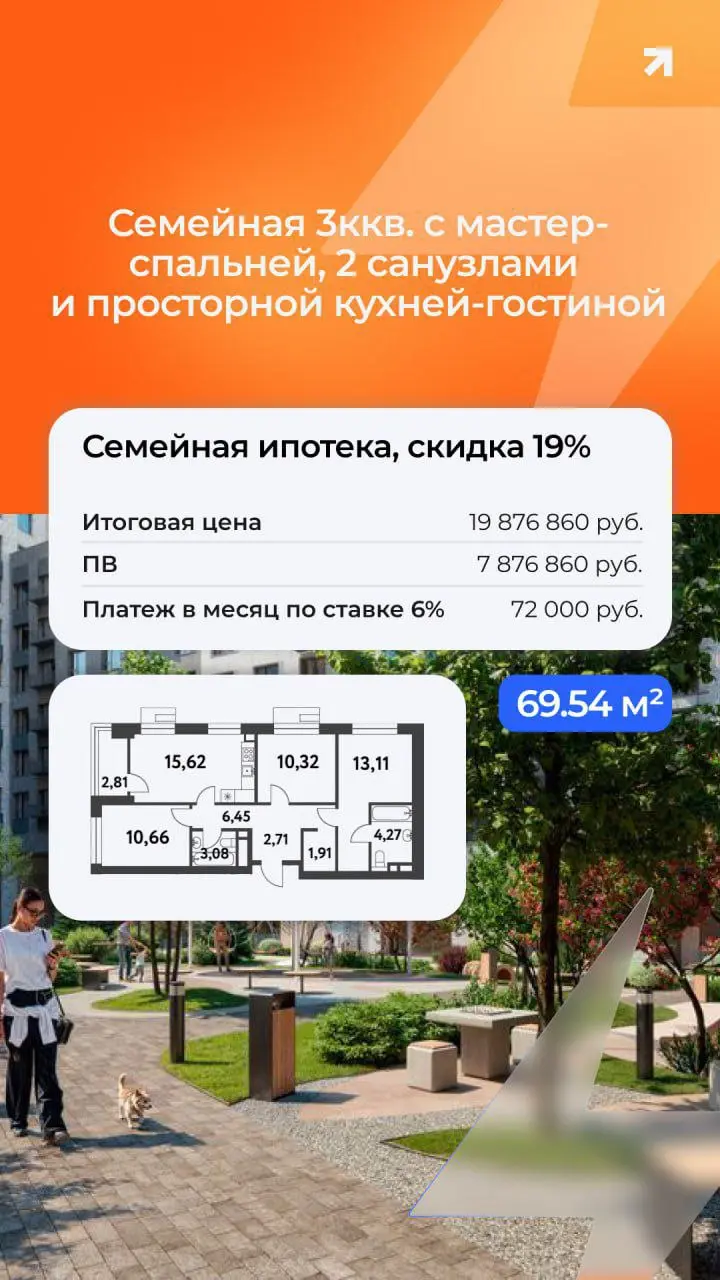 Квартира недели — скидка до 19% в Новой Москве 🏡
У метро. 3к. 69,54 м² | Сетка — социальная сеть от hh.ru