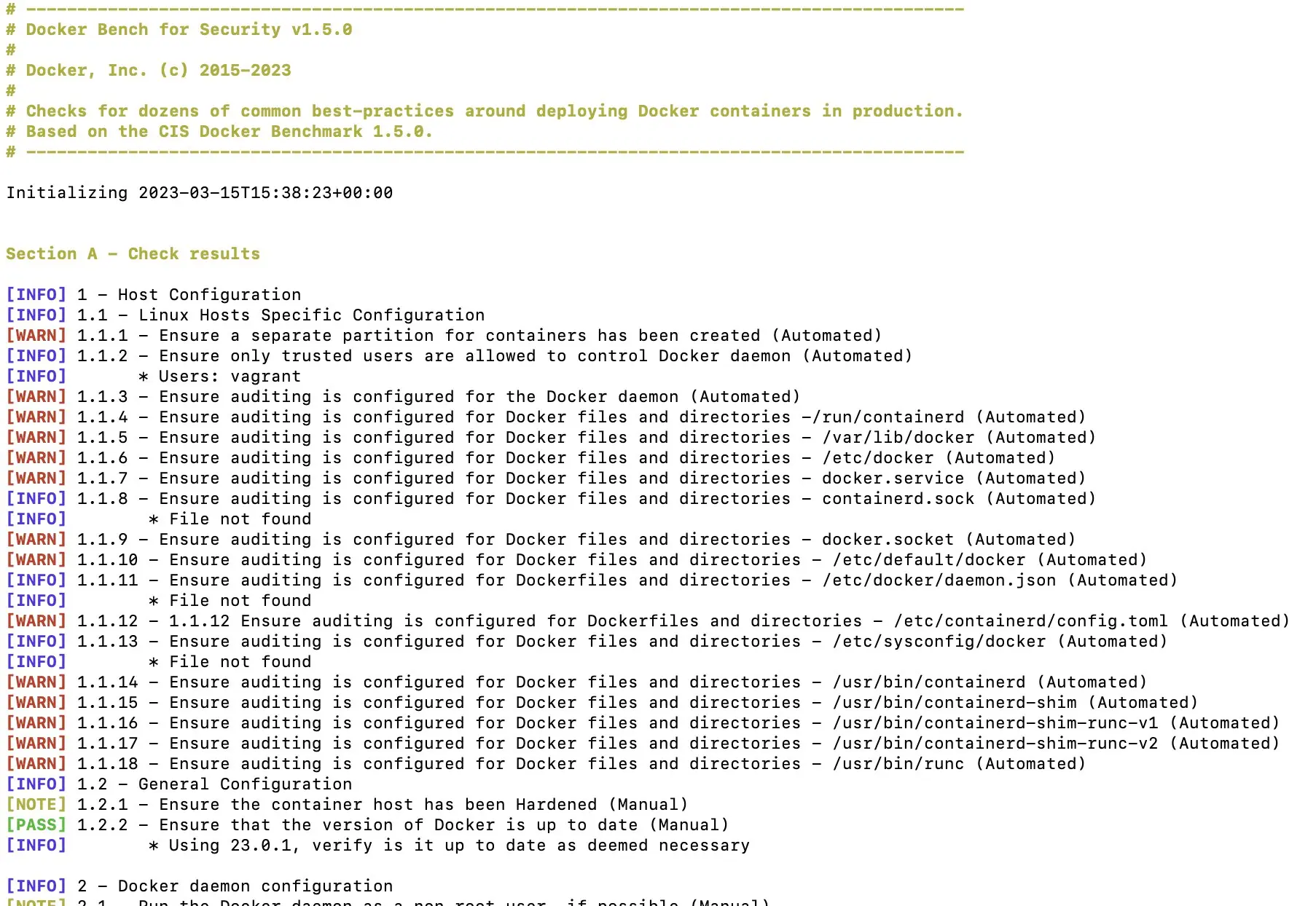 Docker Bench for Security
https://github.com/docker/docker-bench-security
Скрипт для автоматической проверки на соответствие типовым рекомендациям по безопасности (CIS Docker Benchmark). | Сетка — социальная сеть от hh.ru